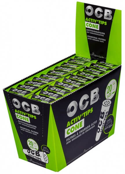 OCB Activ Tips Cone Aktivkohlefilter 6mm/8mm 20/25 VE20
