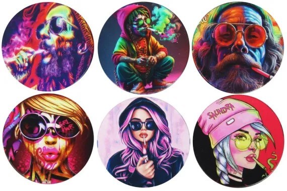 Grinder "Girls" bedruckt 4-tlg VE6